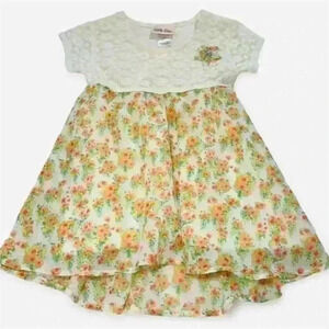 Little Lass Toddler Girls Floral High Low Dress Size 5 Party Dress